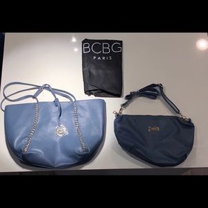 BCBG Blue Leather bag with shoulder bag